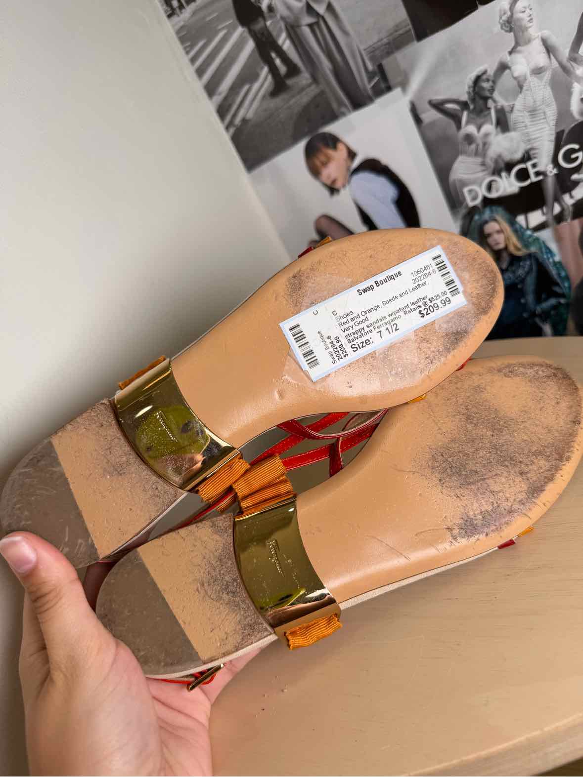 Salvatore Ferragamo Red and Orange Size 7 1/2 Shoes