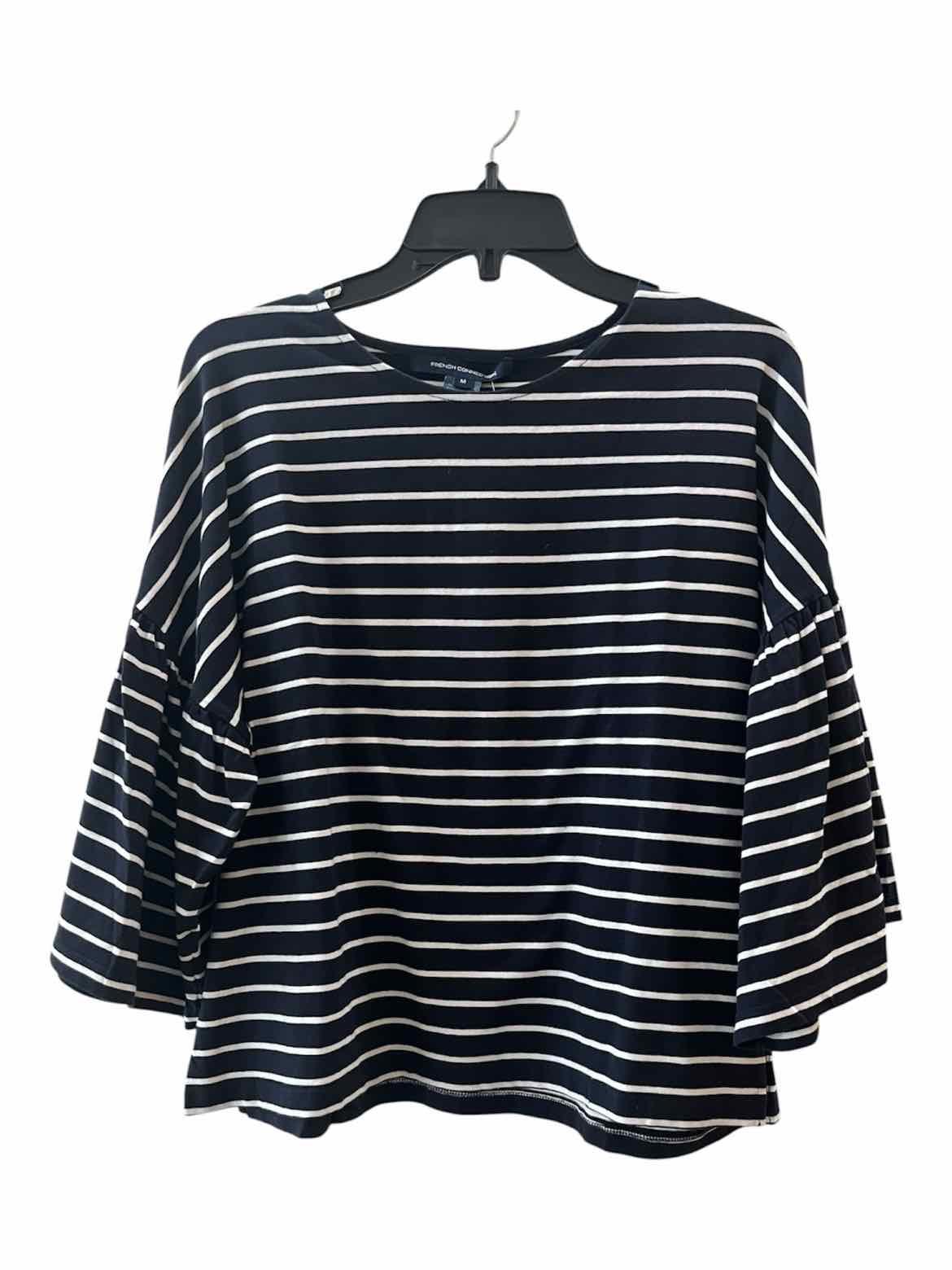 French Connection Navy and White Size M Shirt