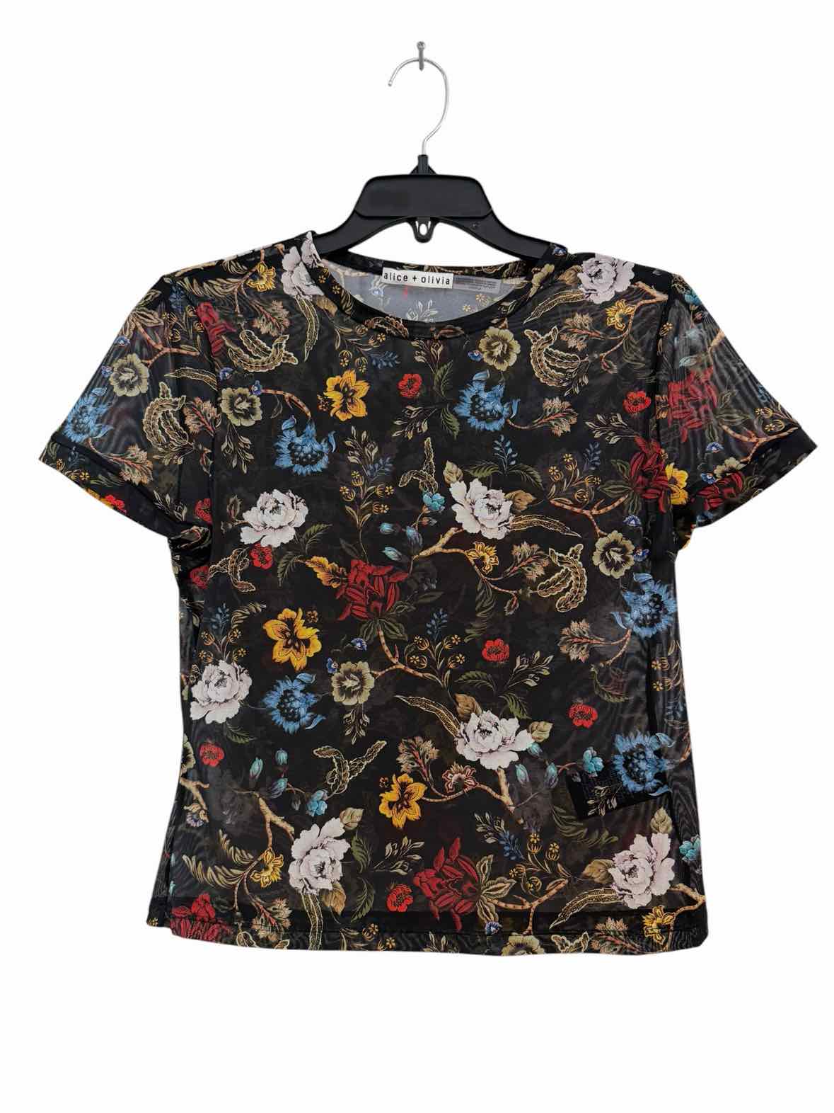 alice + olivia Black and Blue Multi Size L Shirt