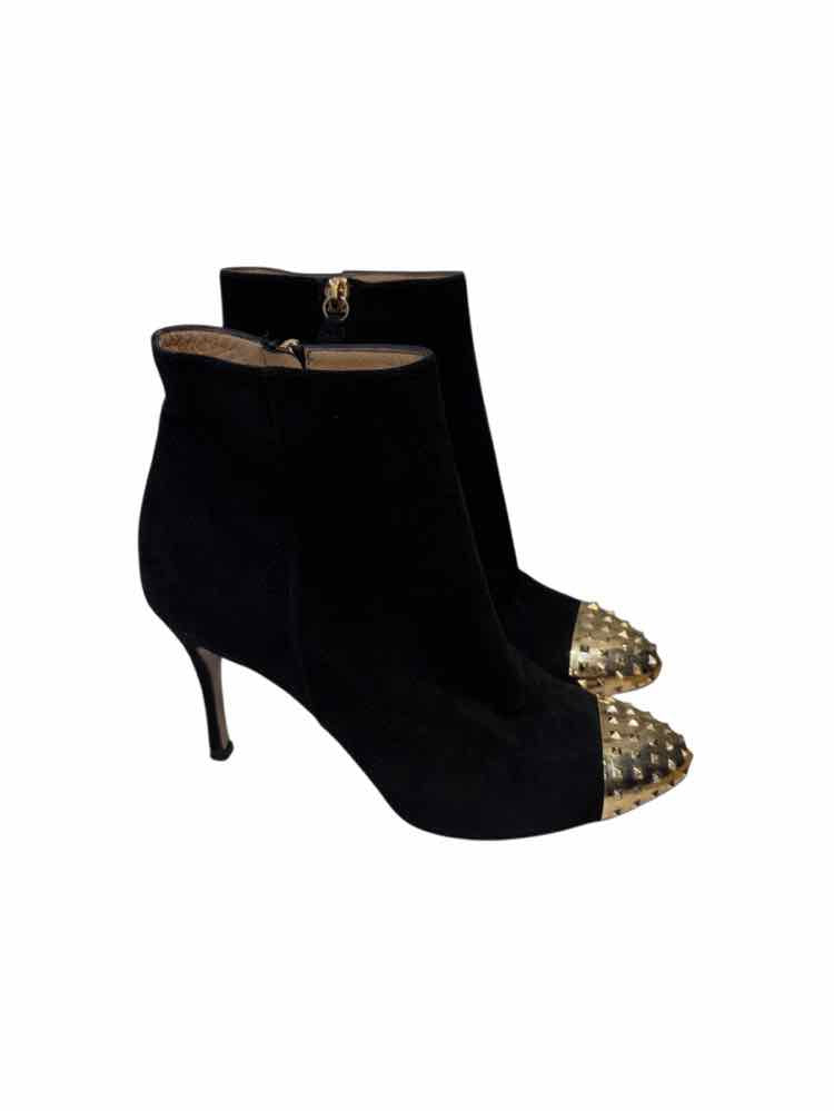 Valentino Garavani Black and Gold Size 36 1/2 Boots