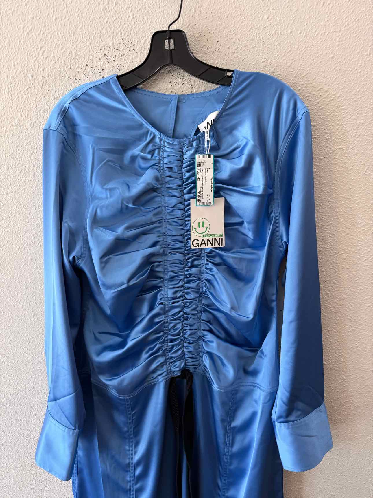 Ganni Blue and Black Size 42 Dress