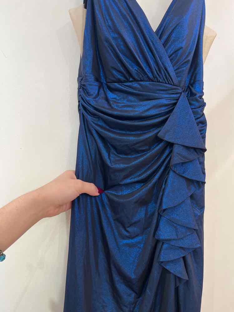 La Femme Metallic Blue Size 2 Dress
