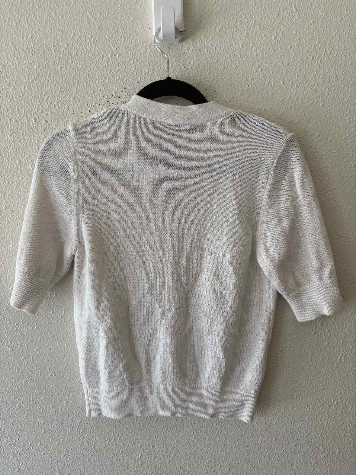 Ann Taylor White and Gold Size SP Sweater