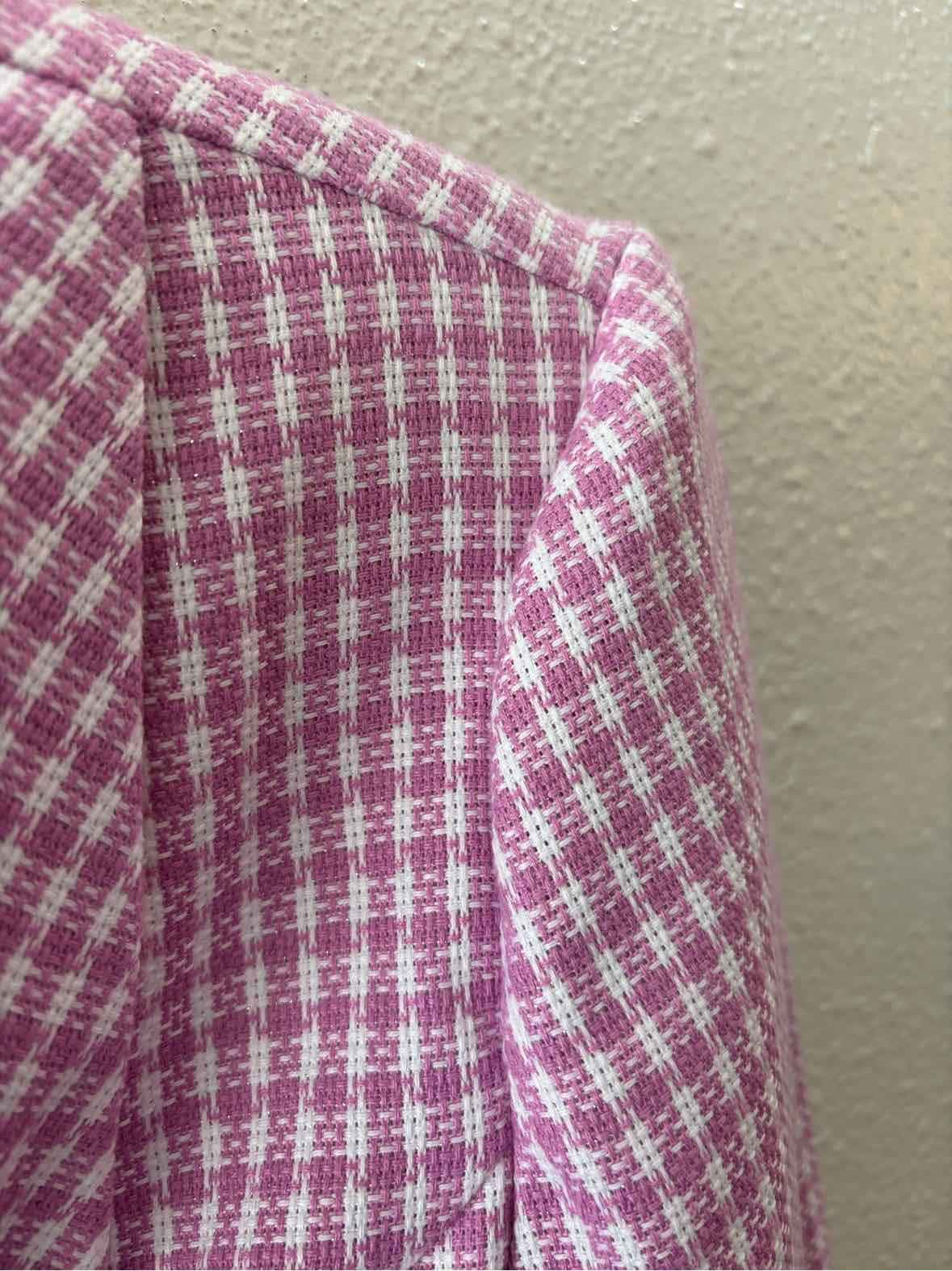 Hemline Pink and White Size S Blazer