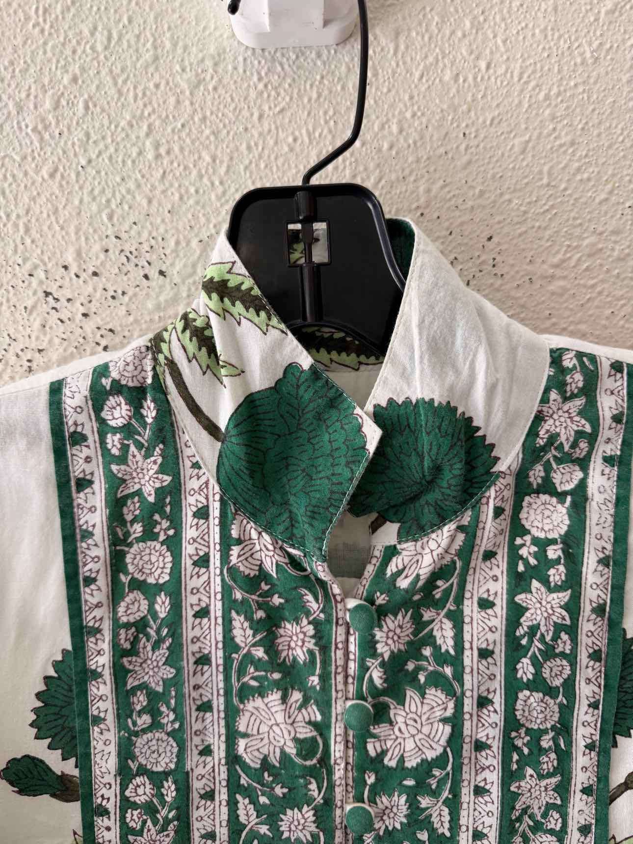 Sue Sartor white & green Size XS Dress
