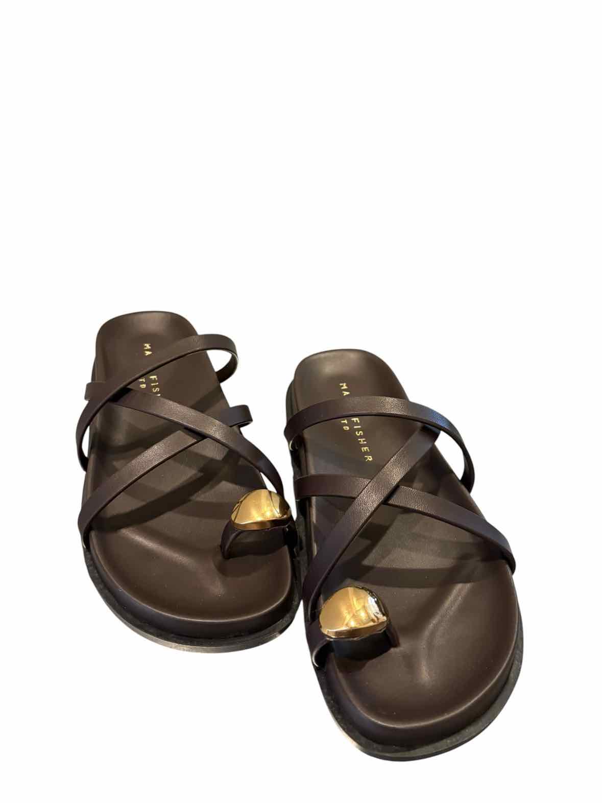 Marc Fisher Brown and Gold Size 6.5 Sandals