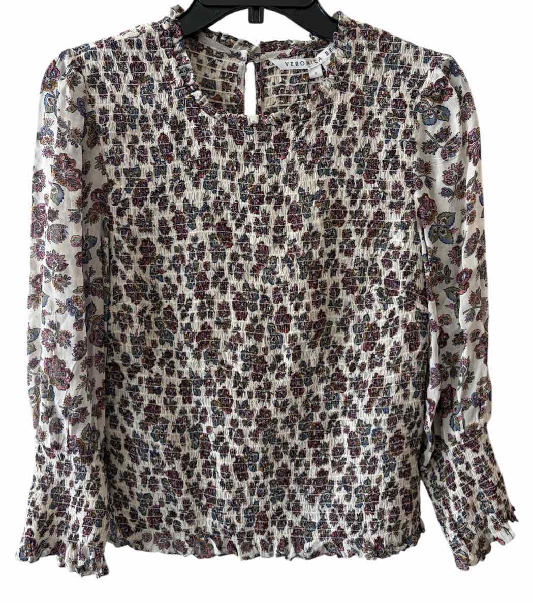 Veronica Beard White Multi Size 8 Shirt
