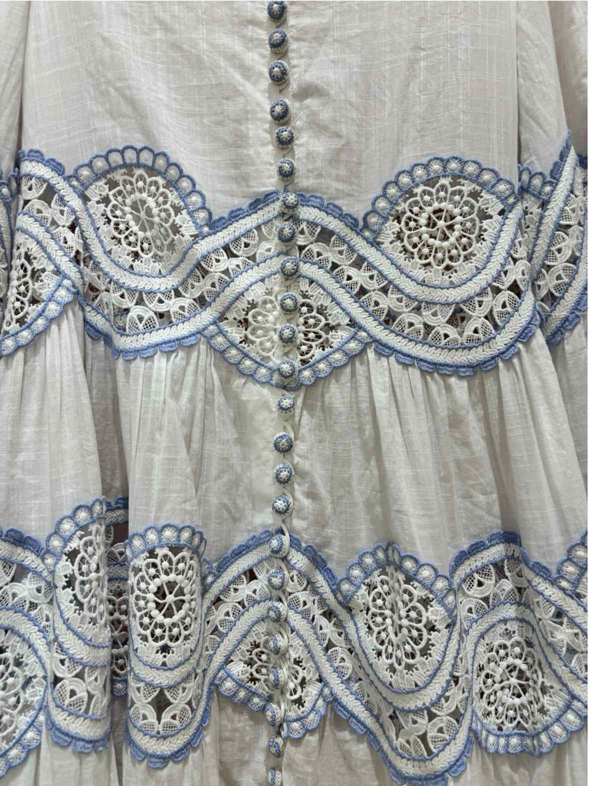 Zimmermann White and Blue Size 0 Dress