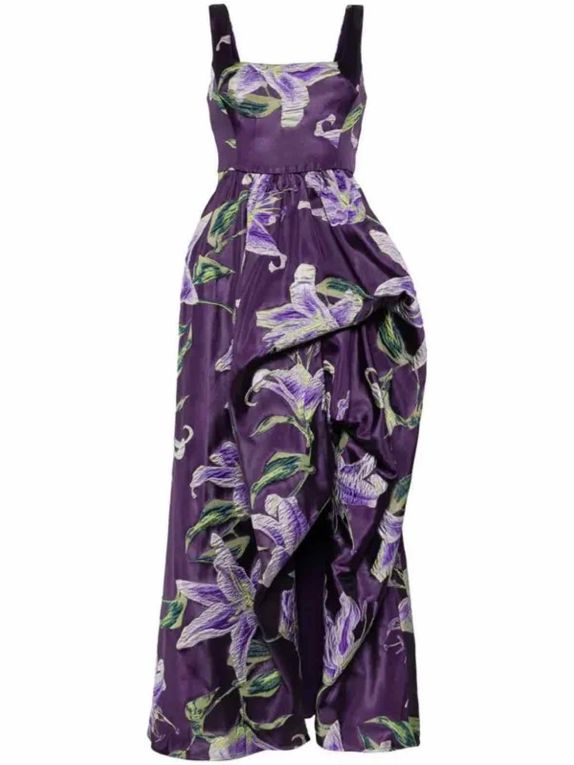 Marchesa Notte purple and green Size 6 Gown/Evening Wear
