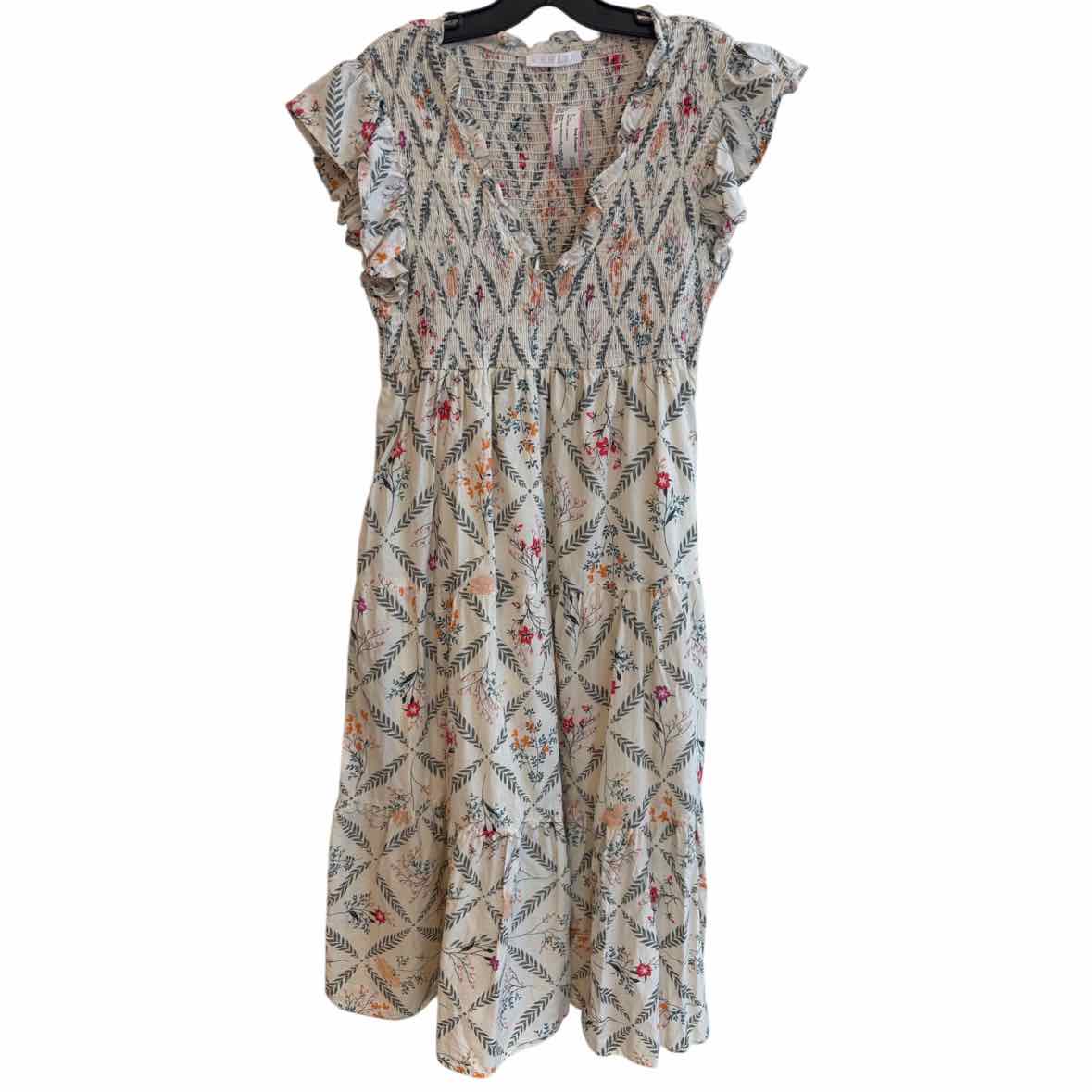 Karlie Ivory Multi Size L Dress