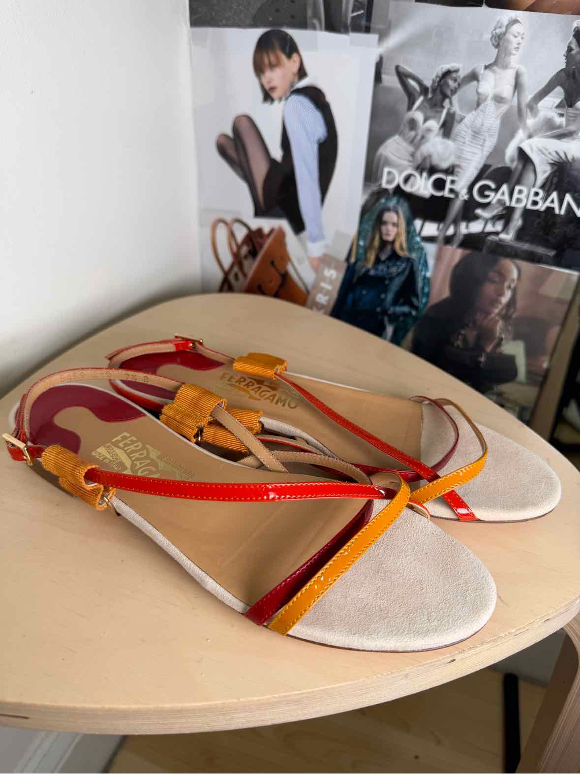 Salvatore Ferragamo Red and Orange Size 7 1/2 Shoes