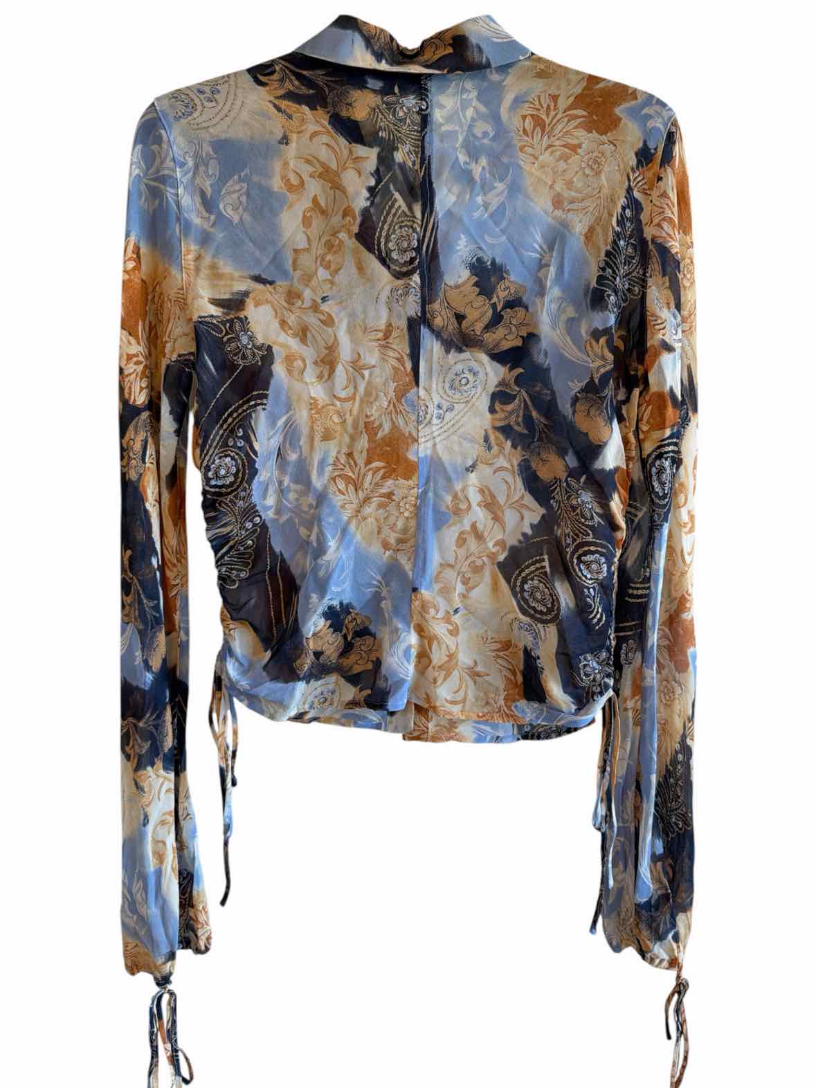 Escada Blue and Yellow Size 34 Shirt