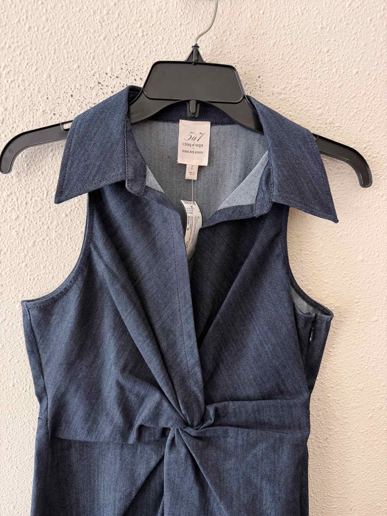 cinq a sept dark chambray Size 6 Dress