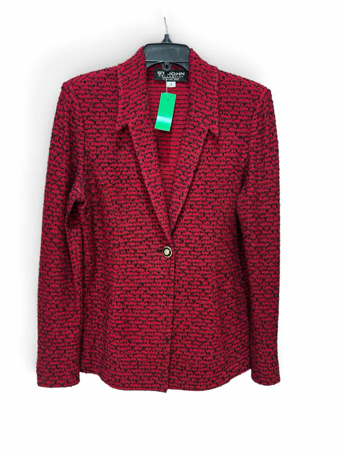 st john Red and Black Size 2 Blazer