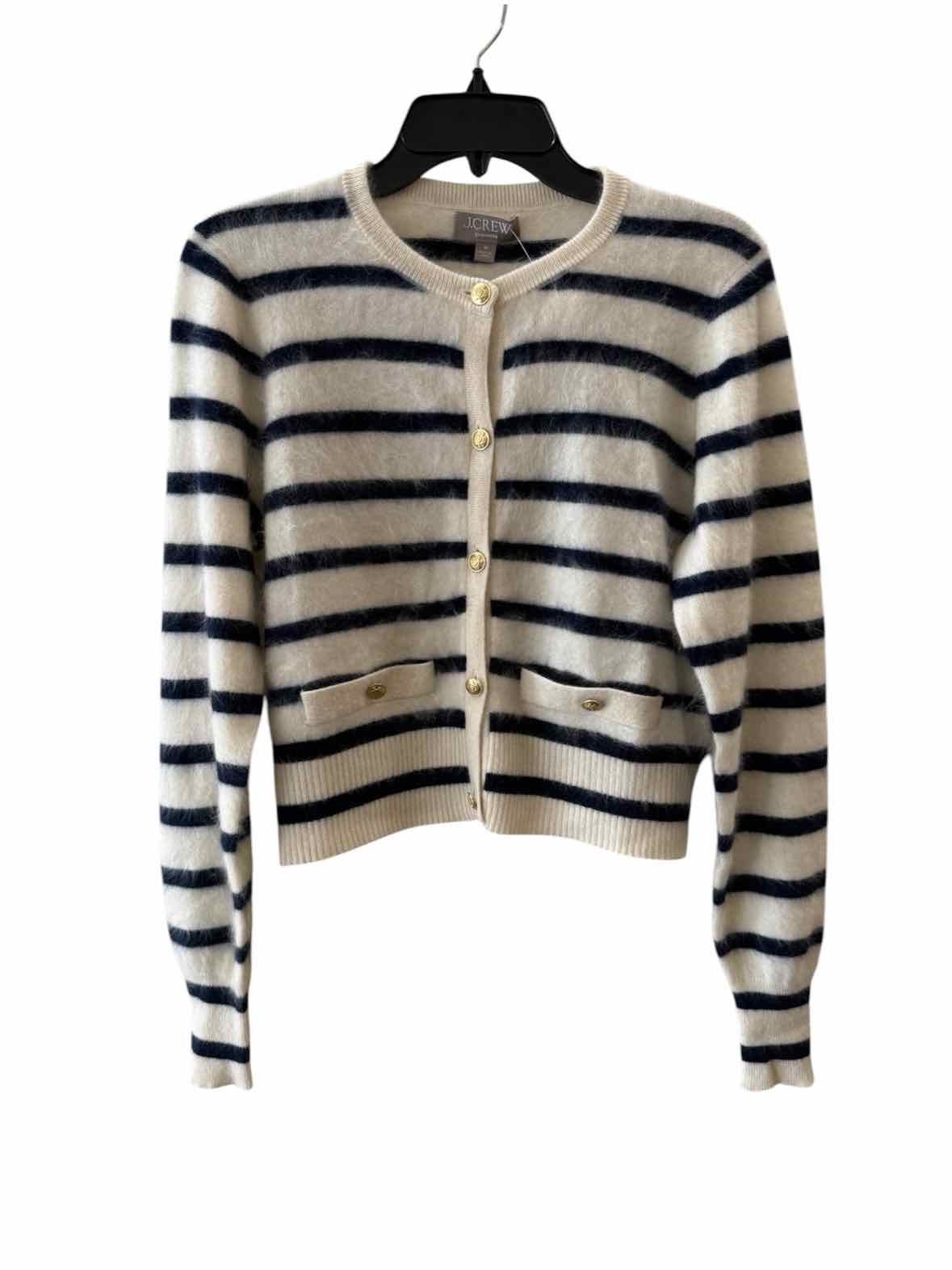 J Crew Cream and Navy Size M Cardigan