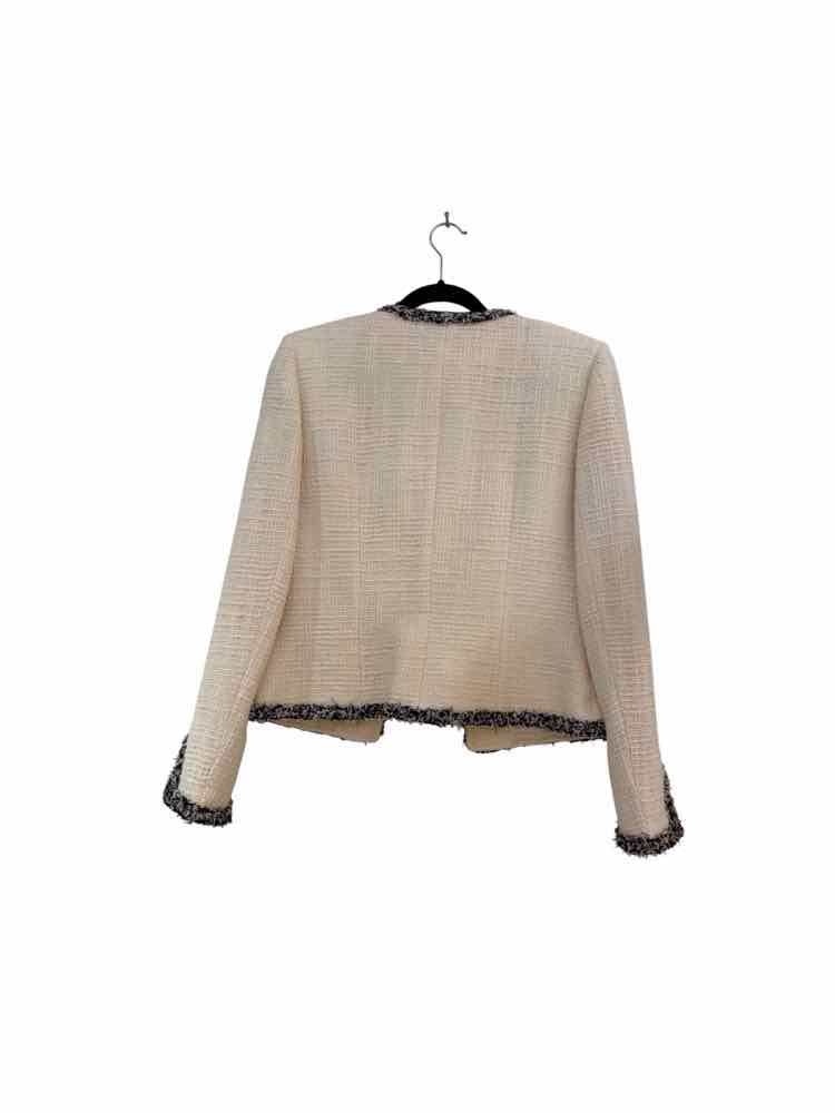 Tahari Cream and Black Size 8 Jacket
