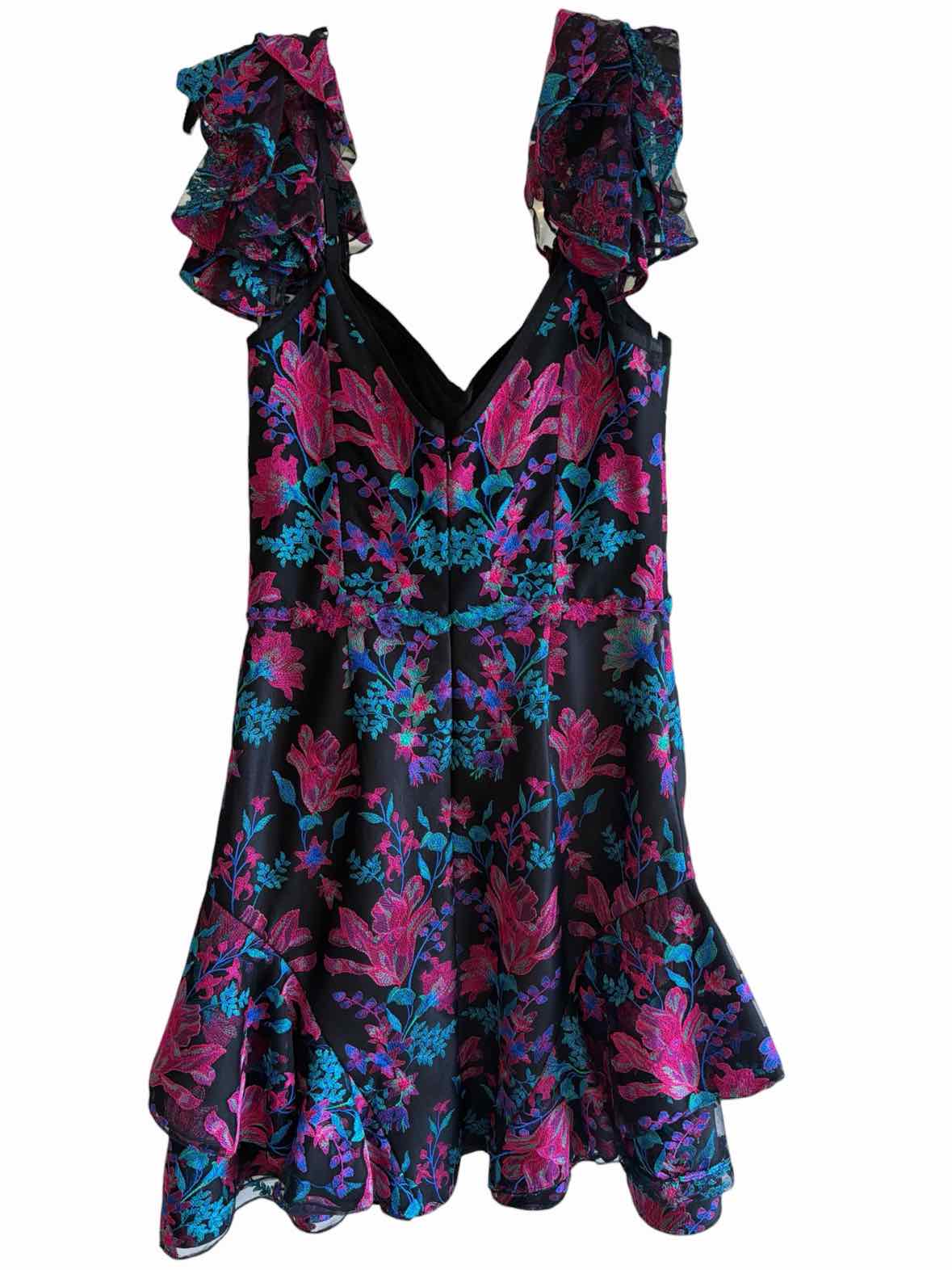 Marchesa Notte Black & Multi Size 6 Dress