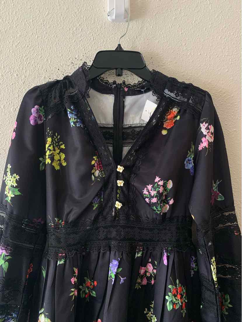 INA Black Multi Size S Dress
