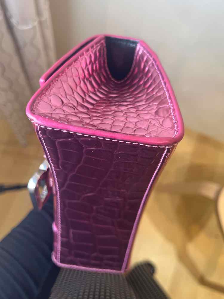 Balenciaga Hourglass XS Top Handle Bag Metallic Pink Handbag
