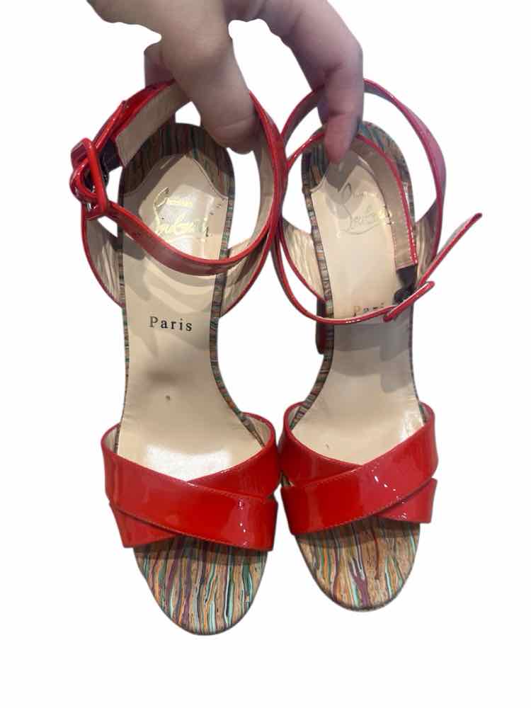 Christian Louboutin Red Orange Size 38.5 Shoes