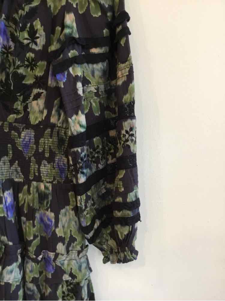 Love Shack Fancy Navy and Green Size S Dress