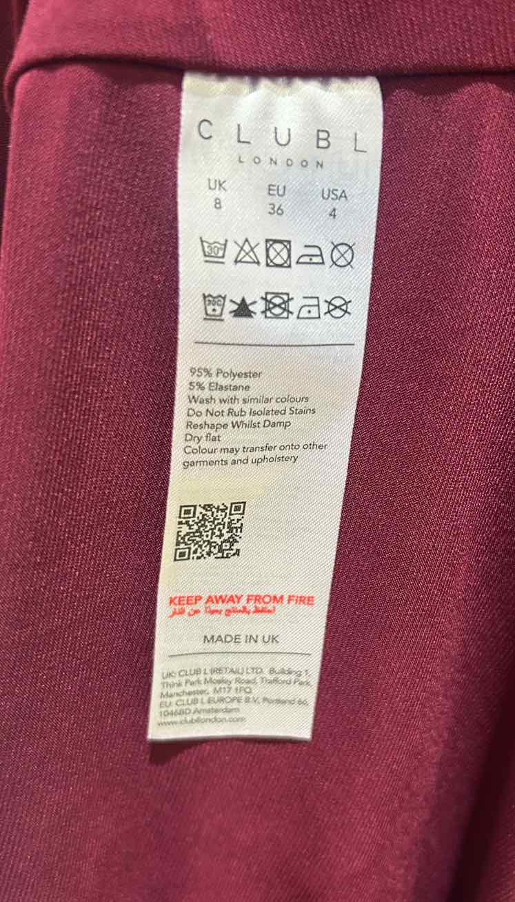 Club L Burgandy Size 4 Formal