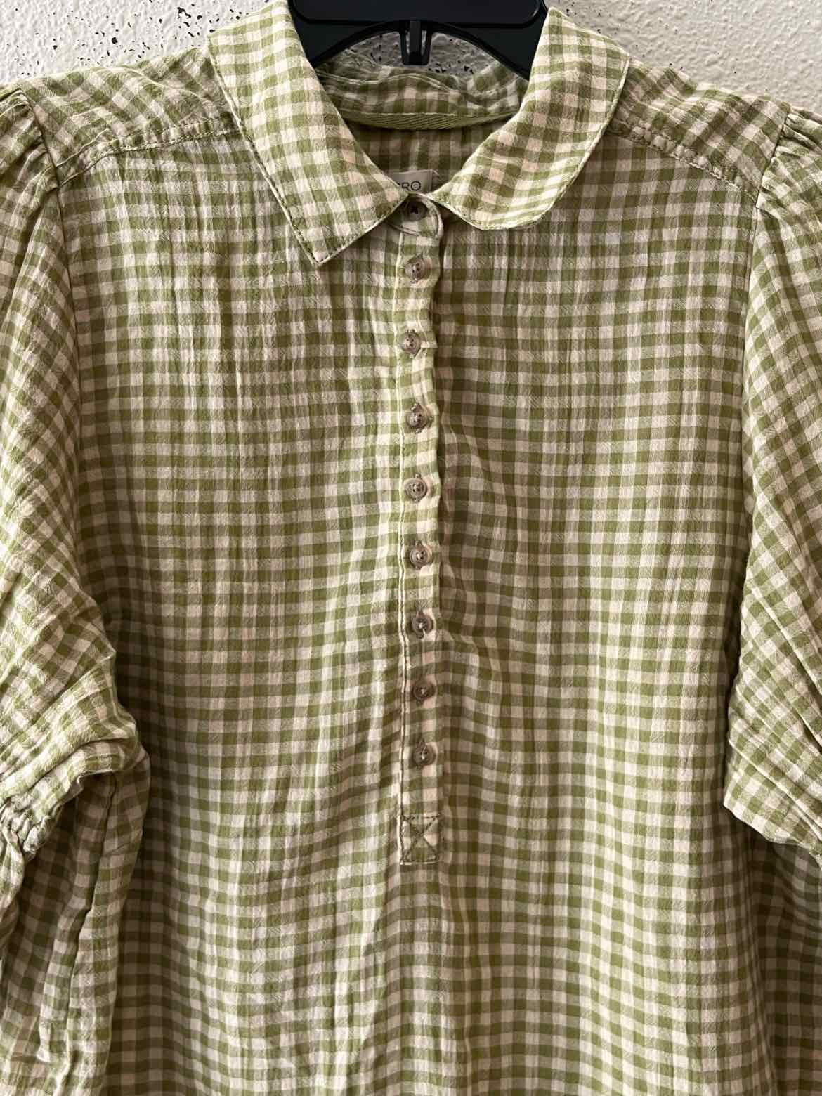 Pilcro Green and Cream Size L Shirt