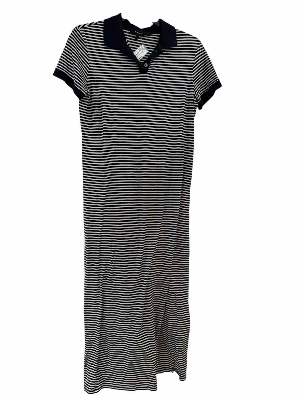 Theory Navy and White Size S Dress