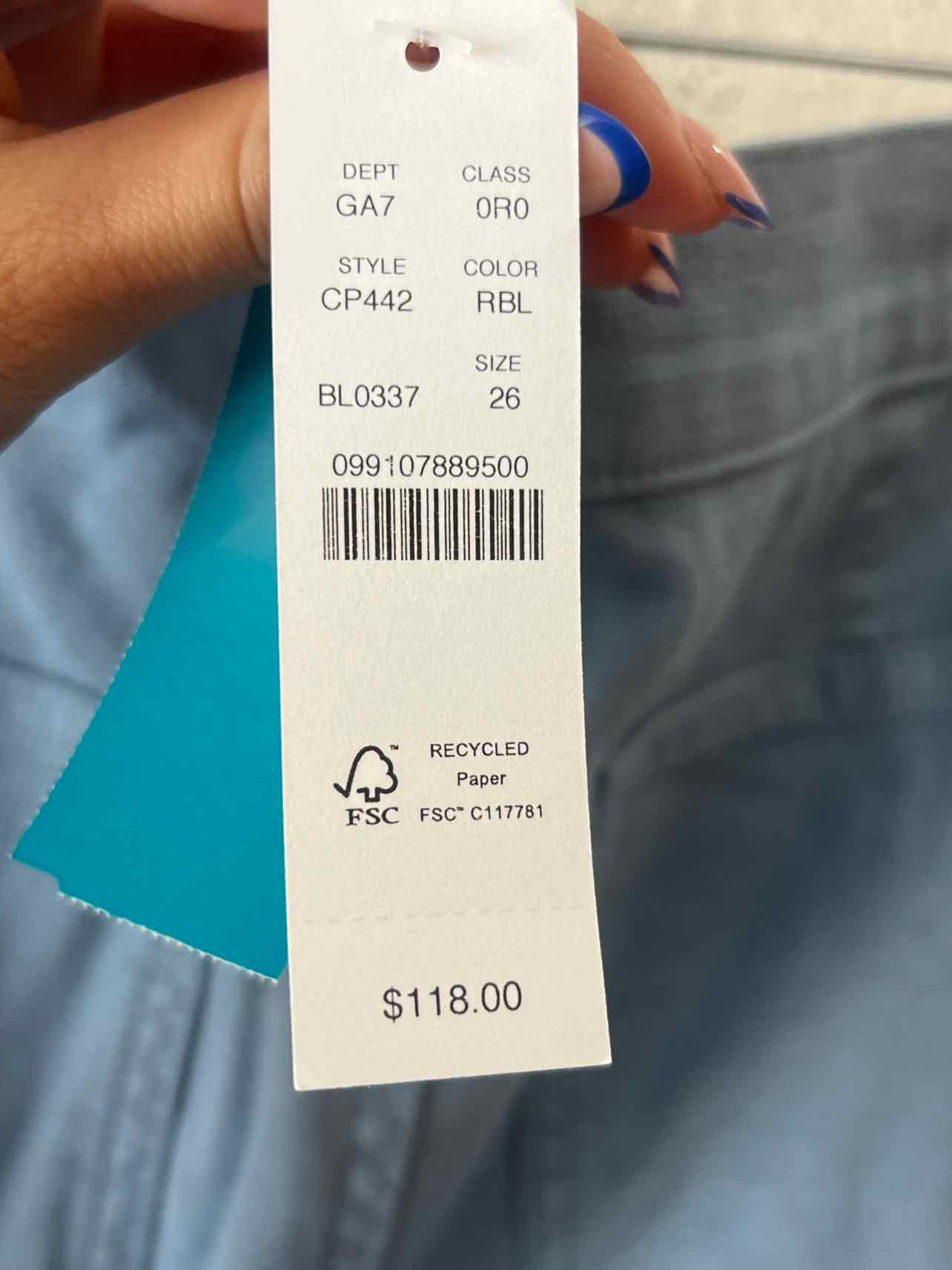J Crew Dusk Blue Size 26 Pants