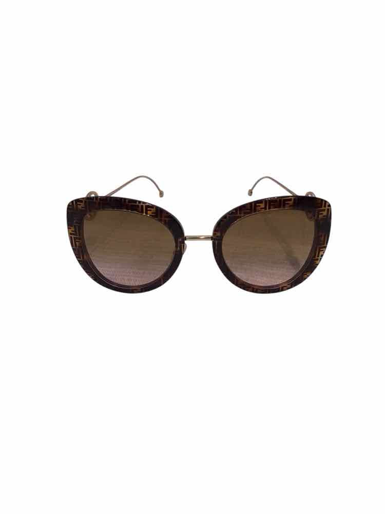 Fendi Gold and Brown Sunglasses