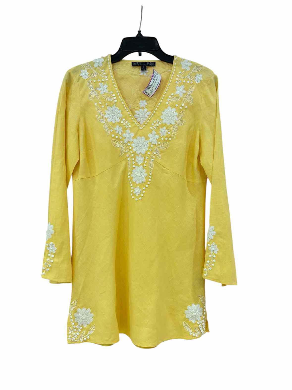 Lafayette 148 Yellow/White/Beige Size 8 Tunic