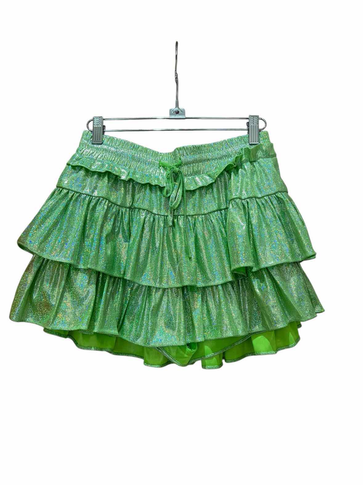 day + moon Lime Green Metallic Size S Skort