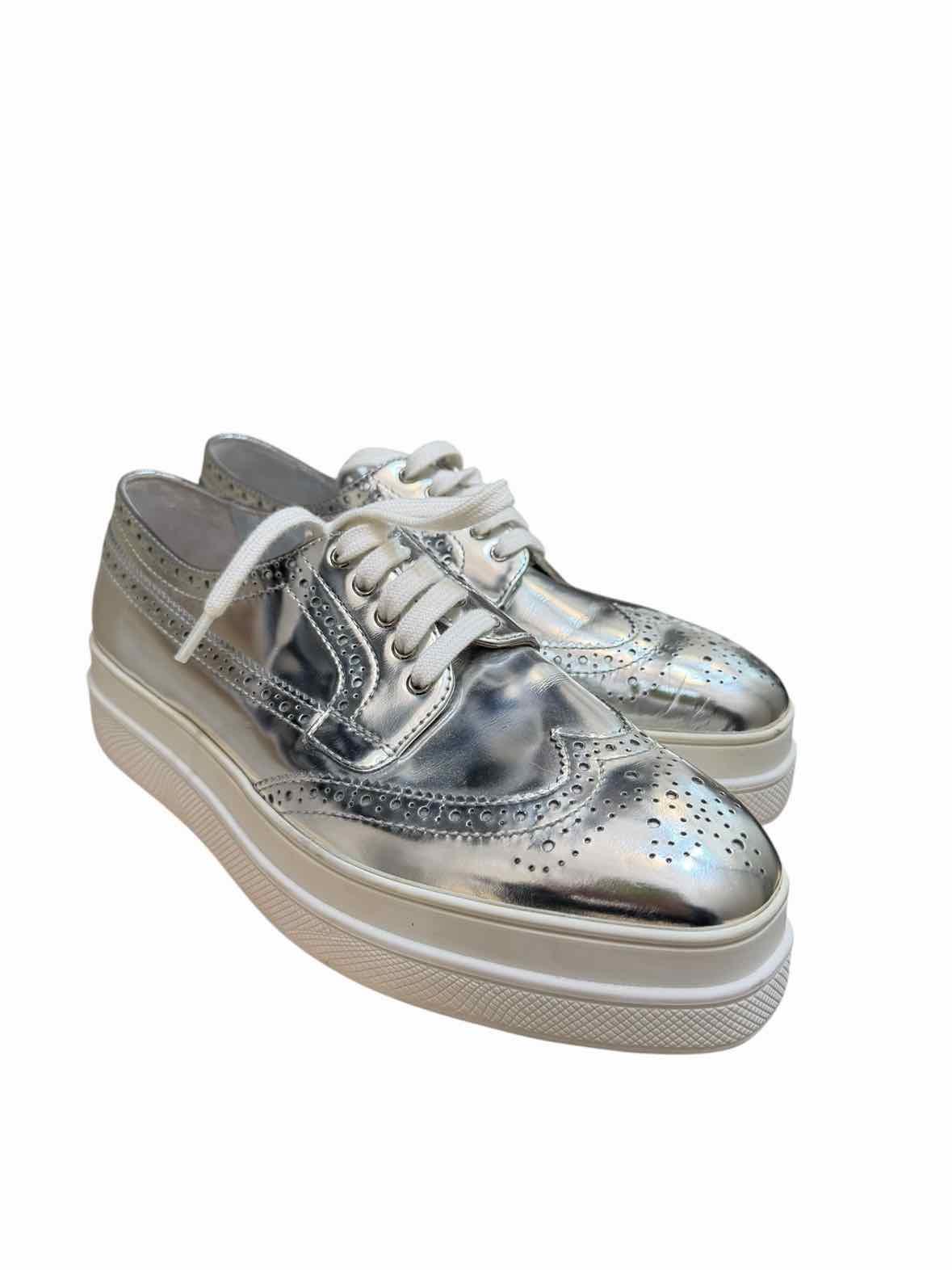 Prada Silver Metallic Size 38 Shoes