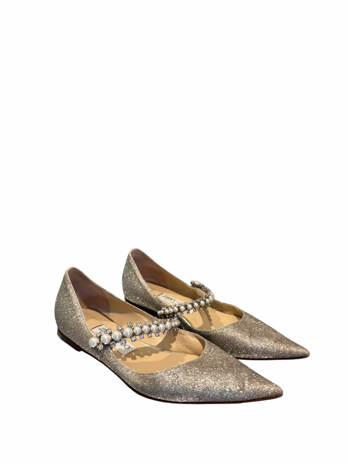 Jimmy Choo Silver Size 36.5 Flats
