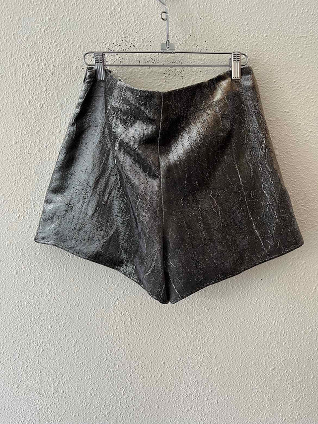 Zara Metallic Gunmetal Size L Skort
