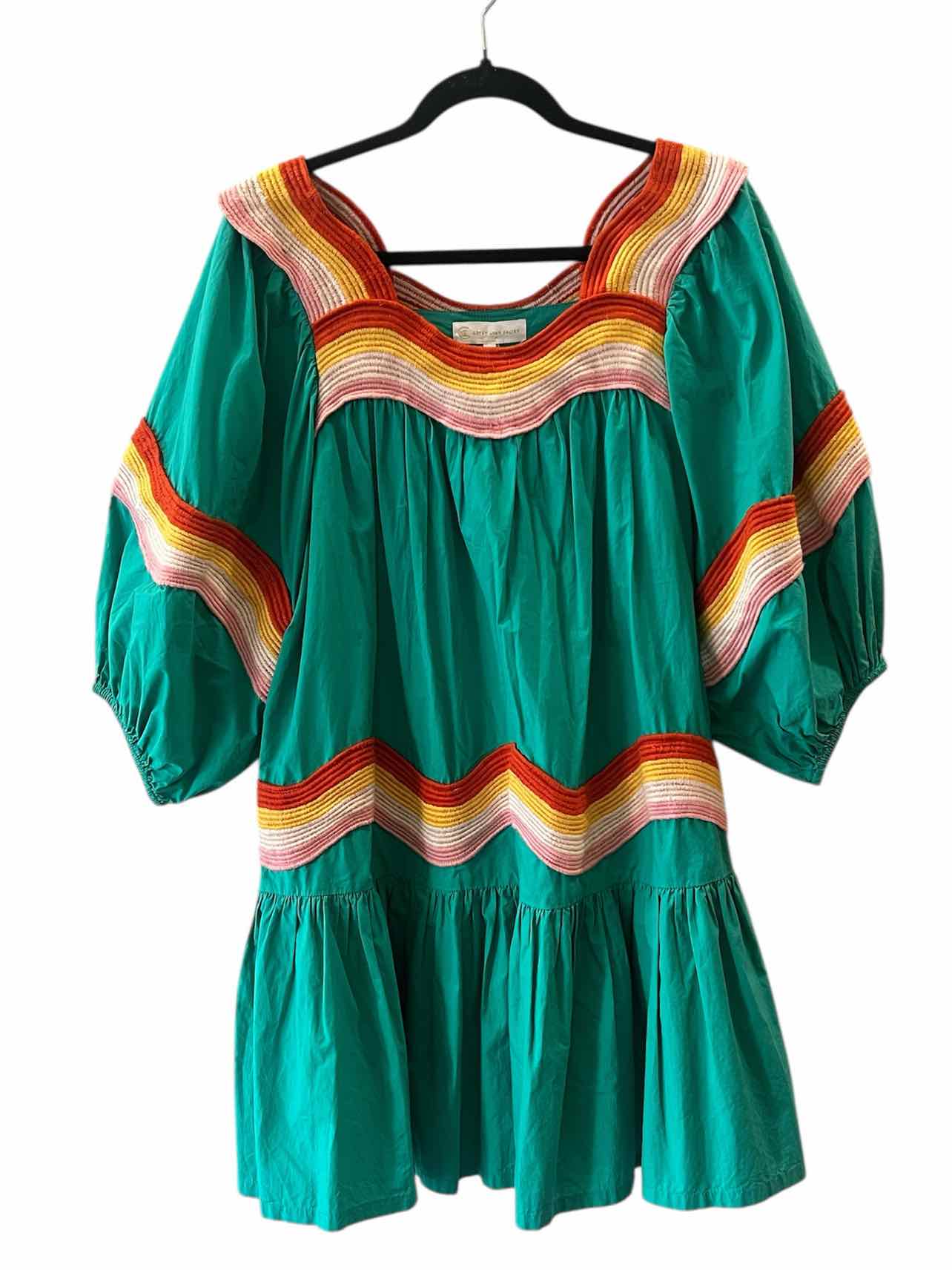 Corey Lynn Calter Teal Multi Size L Dress