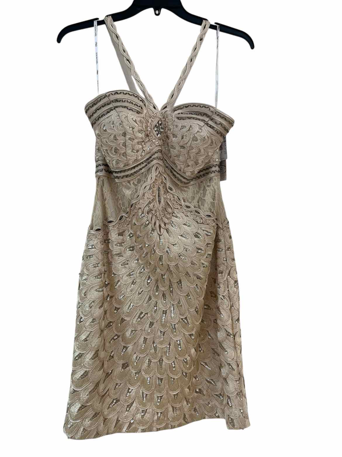 Sue Wong Champagne Size 6 Dress
