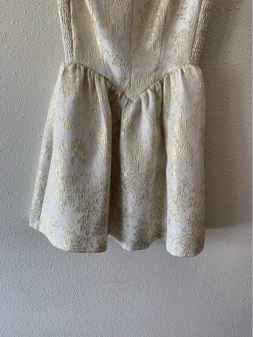 Amanda Uprichard Cream and Gold Size No Label Dress