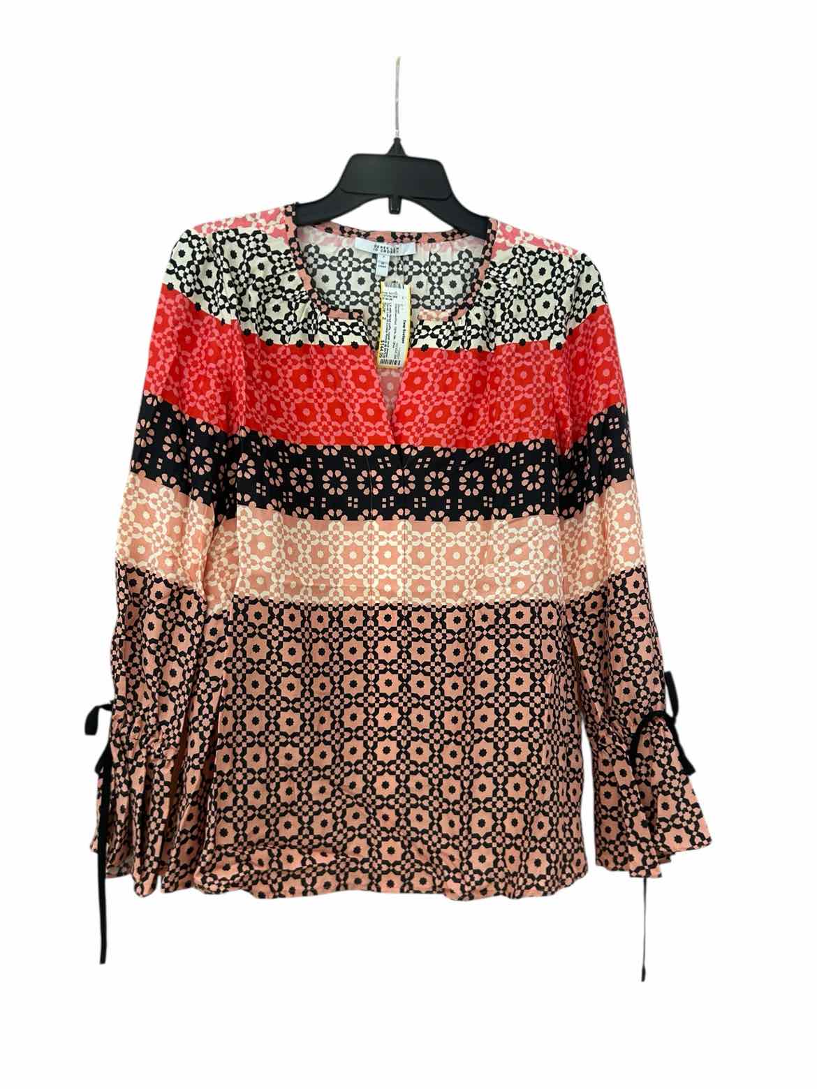 Derek Lam 10 Crosby Pink/Brown/Red Size 2 Blouse
