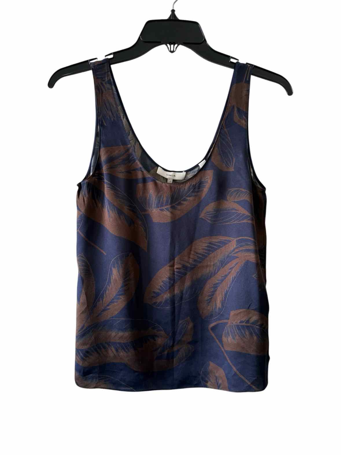 Vince. Navy and Brown Size XS/TP Tank Top