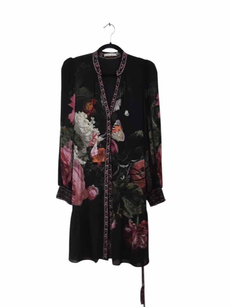 alice + olivia black and multi Size 8 Dress