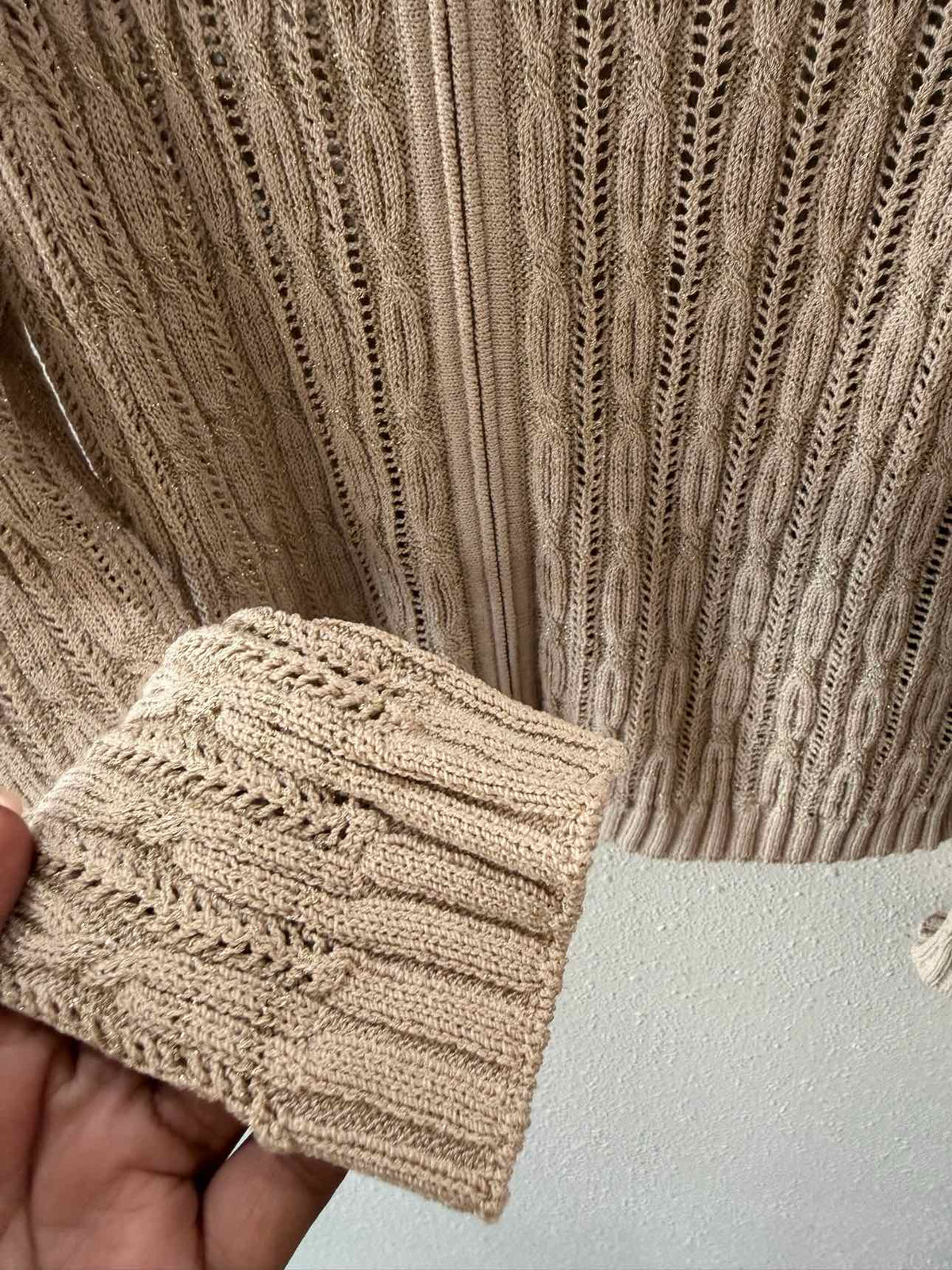 St John Collection by Marie Gray Beige and gold Size 12 Cardigan