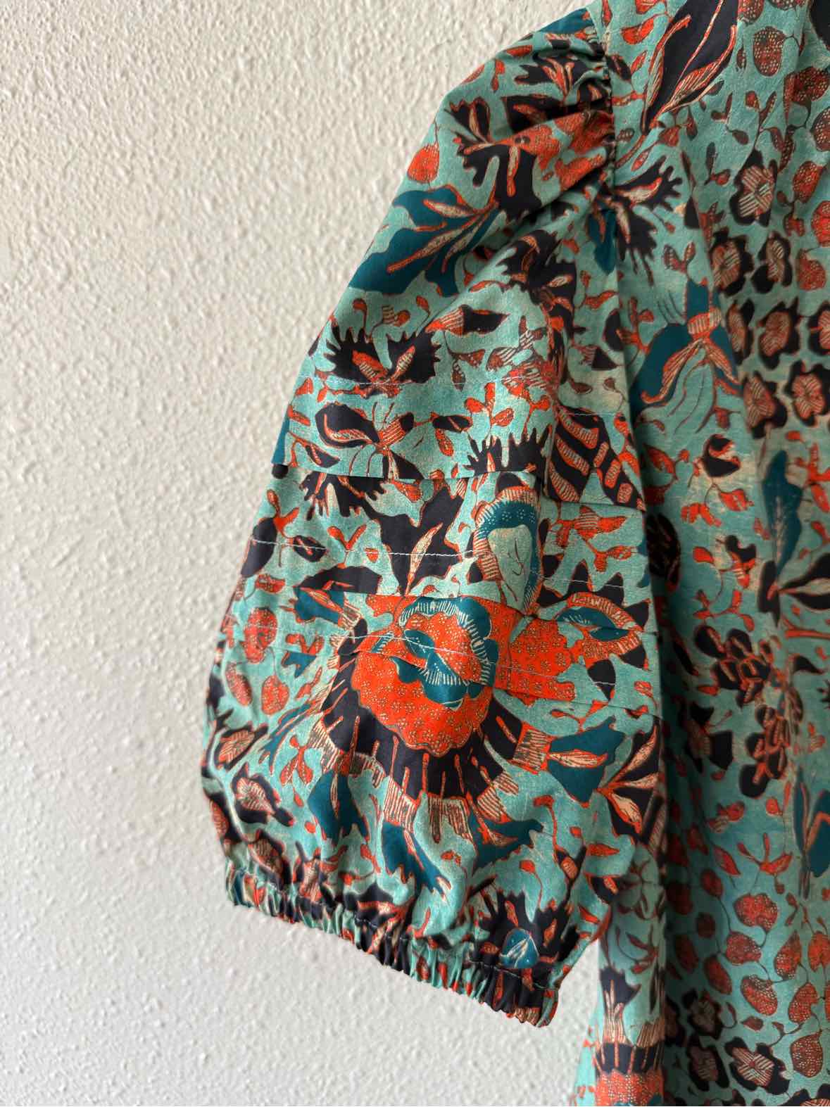 ULLA JOHNSON Jade and Orange Size 10 Shirt