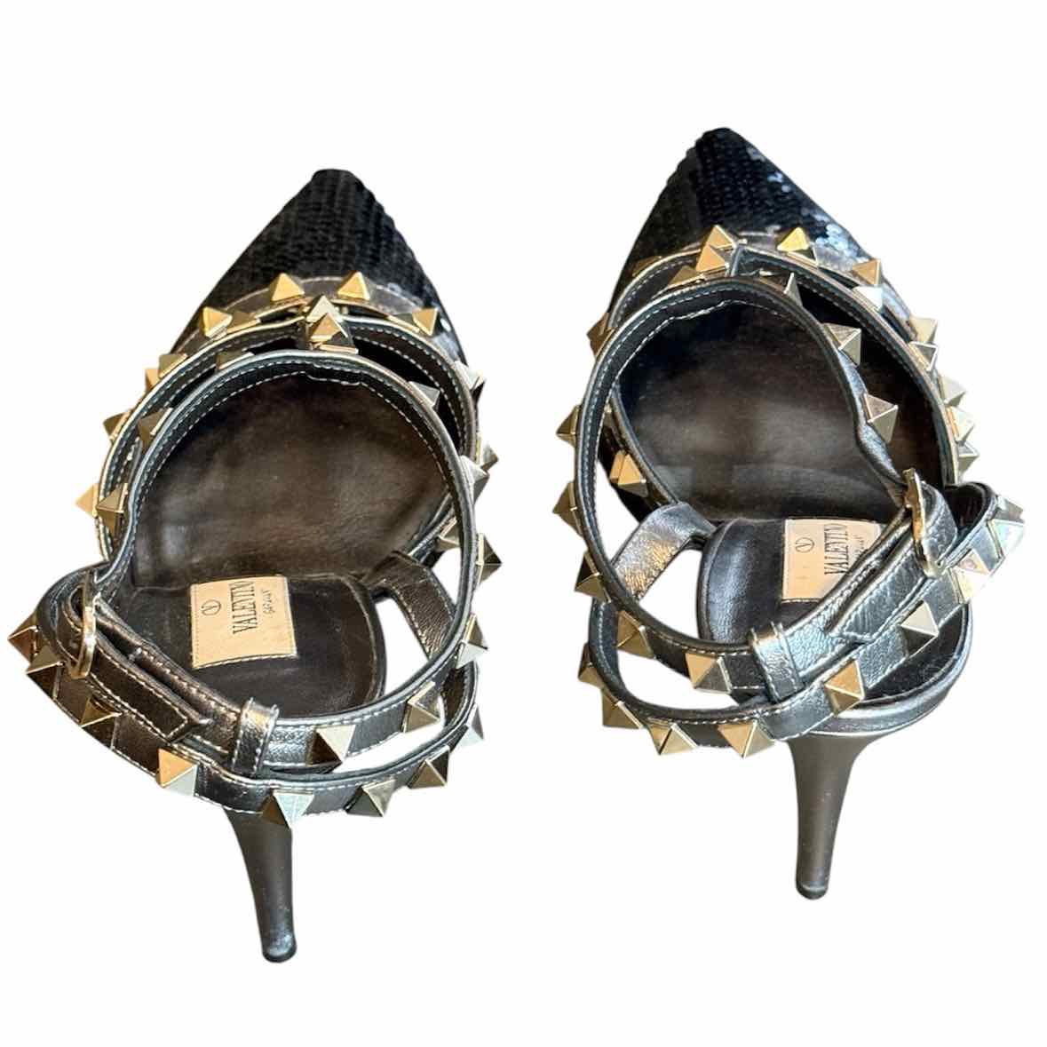 Valentino Garavani Black Multi Size 39 Shoes