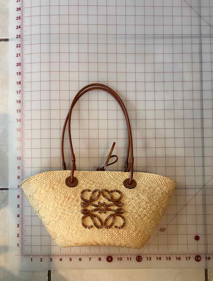Loewe Small Anagram Basket Bag Cream and Brown Handbag