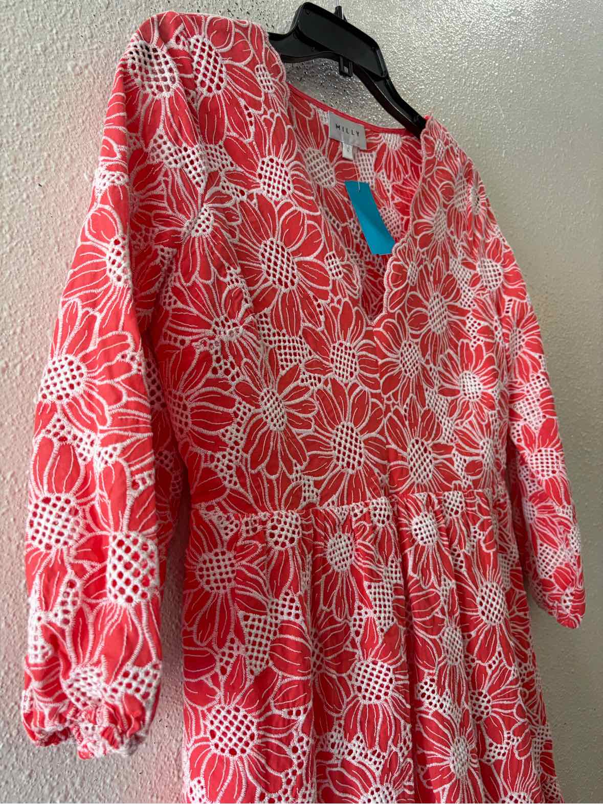 Milly Coral and white Size 4 Dress