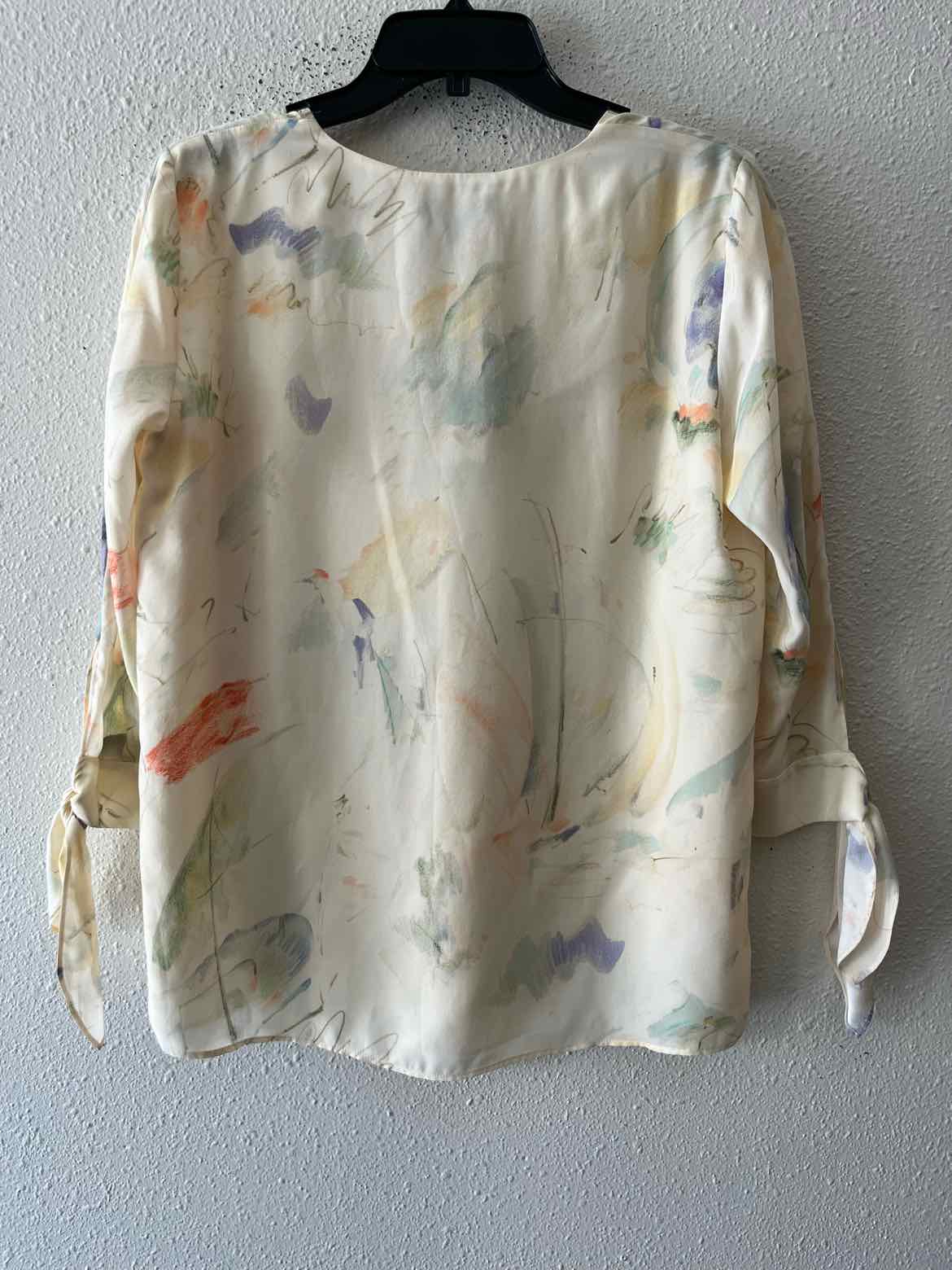 Lafayette 148 Cream Multi Size S Shirt