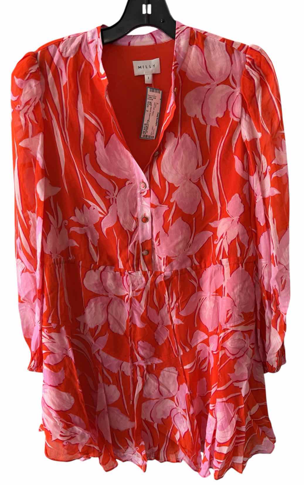 Milly Red multi Size 2 Dress
