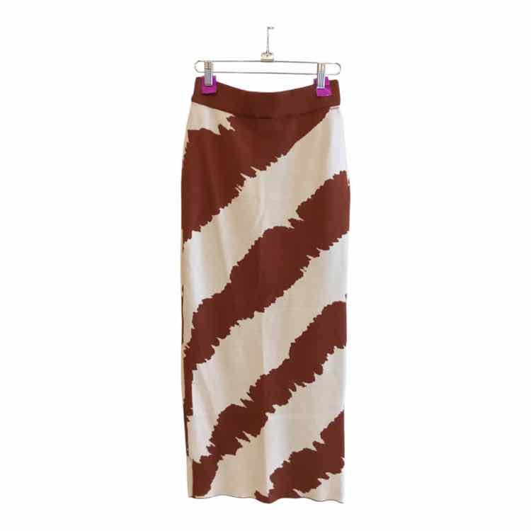 blanc clothing Off White and Brown Size S Skirt