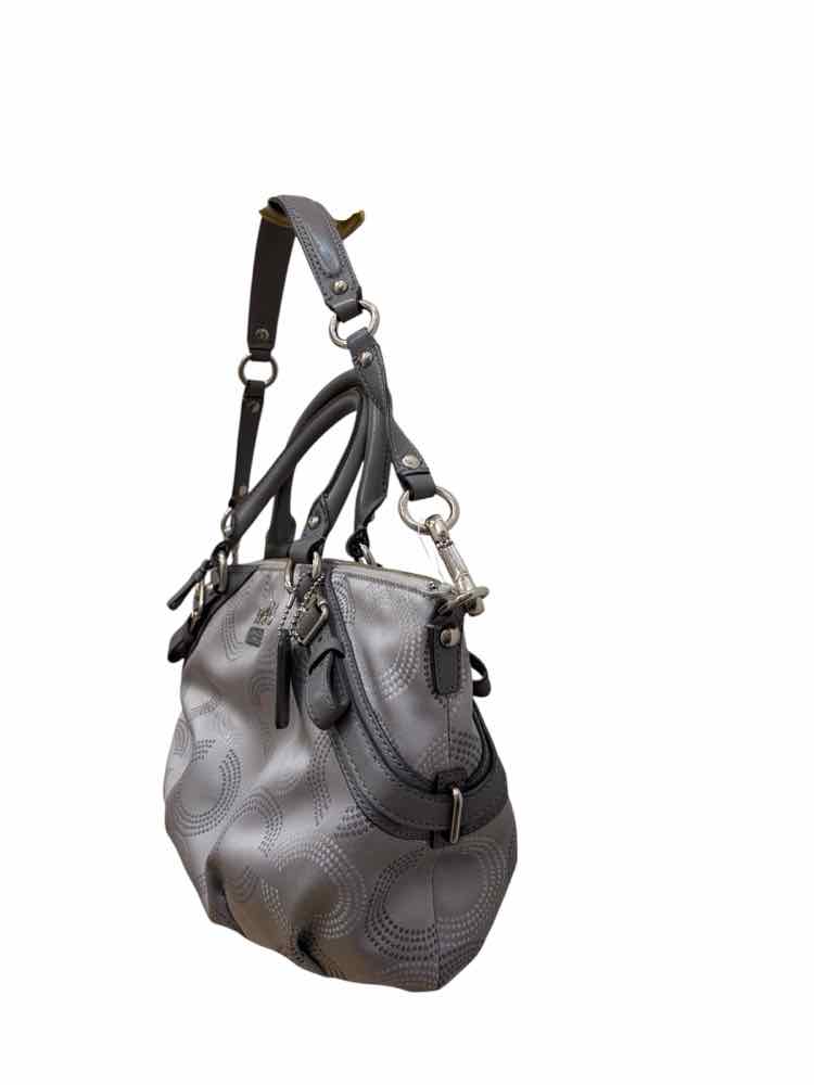 Coach Madison Dotted OP Art Sophia Satche Gray Handbag